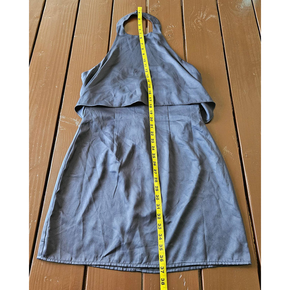 Modern Citizen Women's Navy Blue‎ Satin Halter Neck Mini Dress. Size M - Picture 9 of 12